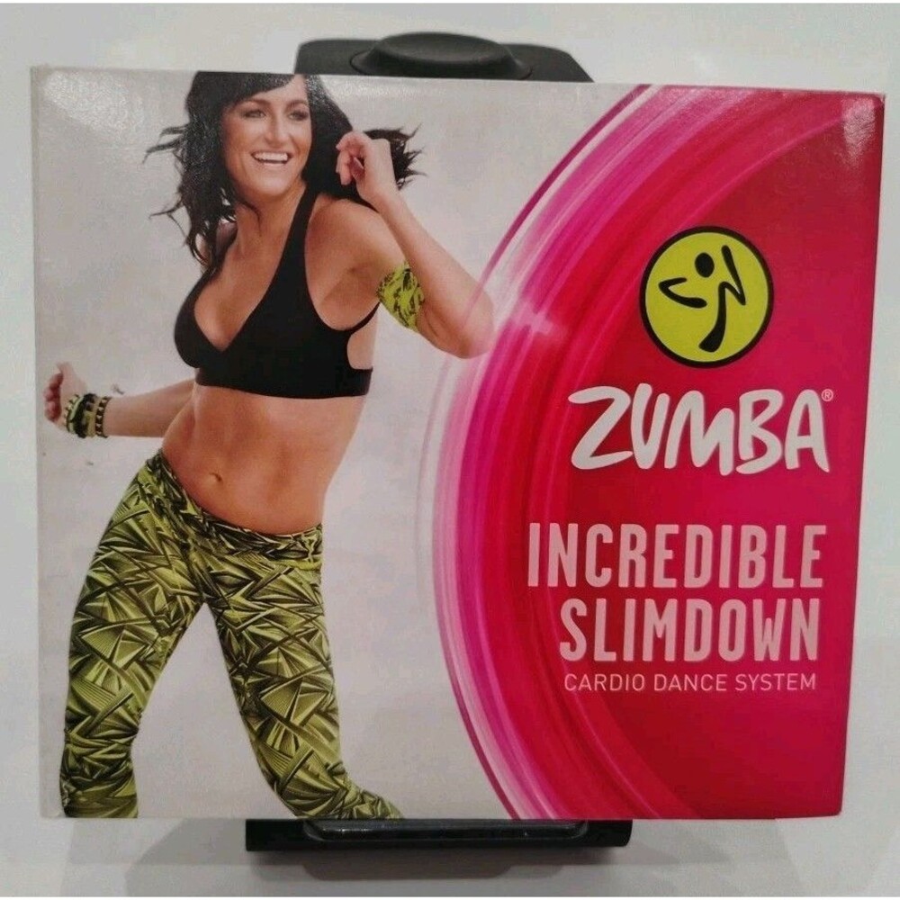 Zumba Incredible Slim Down Plus Cardio Dance System 4 DVDs Intense Workout Used.